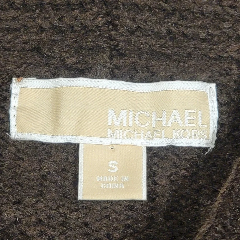 Michael Kors Sweater‎ Womens Cowl Neck Pullover Brown Ribbed Knit Size Small